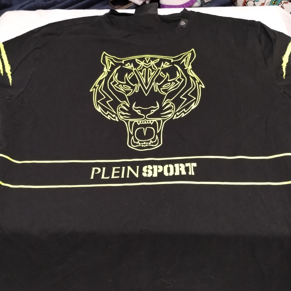 Plein Sport Black Shirt with Vibrant Yellow Design